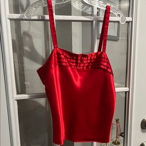 Vintage Red Satin Camisole Tank Top